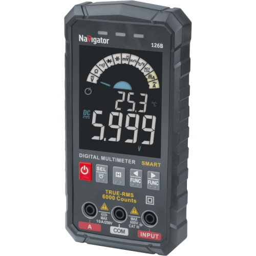 Мультиметр 95 770 NMT-Mm-126B True RMS Smart цветной дисплей Navigator 95770