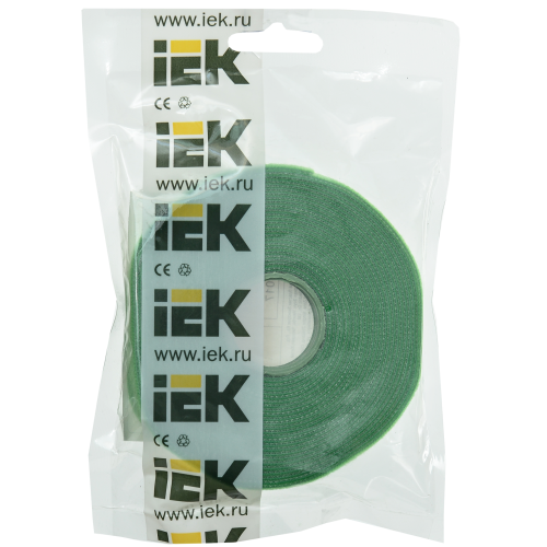 Хомут-липучка ХКл 16мм зеленый (5м/ролл) IEK