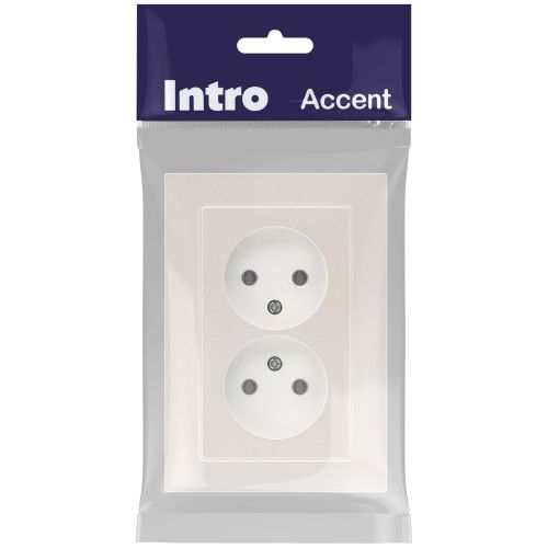 Розетка 2-м СП Accent 6-204-06 16А IP20 250В 2P AL/CU перламутр. Intro Б0063446 Розетка 2-м СП Accent 6-204-06 16А IP20 250В 2P AL/CU перламутр. Intro Б0063446