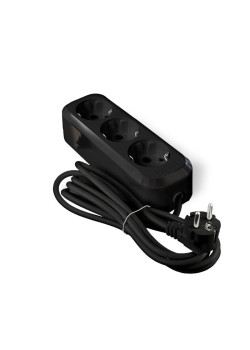 Удлинитель 3х2м с заземл. 16А IP20 Е-303 ПВС 3х1 АБС-пластик черн. UNIVersal 2180