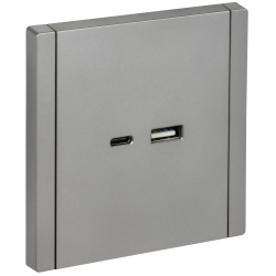 FORTE&PIANO Розетка USB A+C 3,1А FP550 сталь IEK
