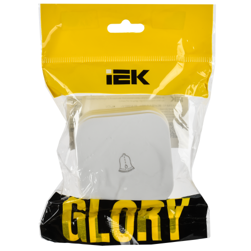 GLORY Выключатель 1-клавишный для открытой установки самовозвратный 10А ВСс20-1-0-ХБм белый матовый IEK