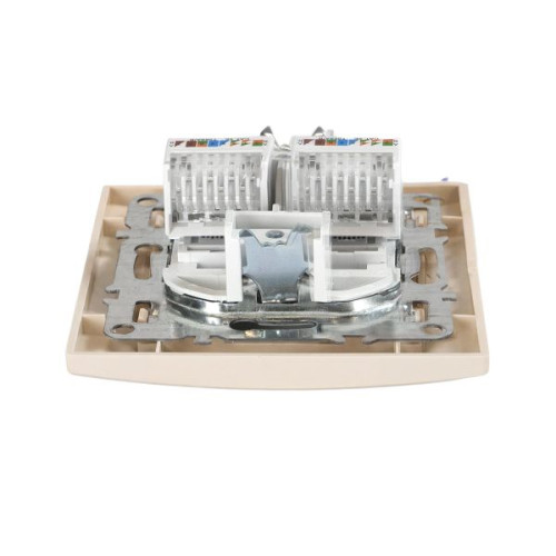 Минск Розетка RJ-45 2-местная СП беж. EKF Минск Розетка RJ-45 2-местная СП беж. EKF