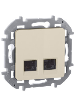 INSPIRIA Розетка компьютерная двойная RJ45 категория 6 UTP слоновая кость