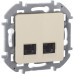 INSPIRIA Розетка компьютерная двойная RJ45 категория 6 UTP слоновая кость