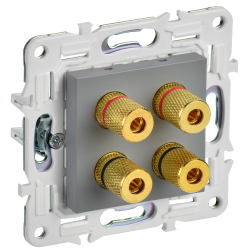 SKANDY Аудиорозетка 4-местная SK-A01Gr серый IEK