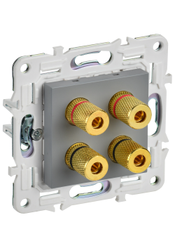 SKANDY Аудиорозетка 4-местная SK-A01Gr серый IEK