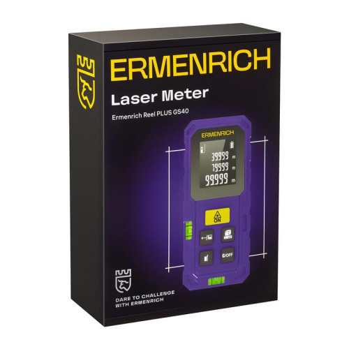Рулетка лазерная Reel PLUS GS40 фиолет. Ermenrich 86257 Рулетка лазерная Reel PLUS GS40 фиолет. Ermenrich 86257