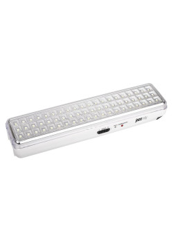 Фонарь-светильник аккумуляторный Accu9-L60-wh аварийный 60SMD яркий 300лм 2ч/эконом 90лм 6ч 220В аккум. Li-ion 3.7В 2.4А.ч бел. JazzWay 5024540
