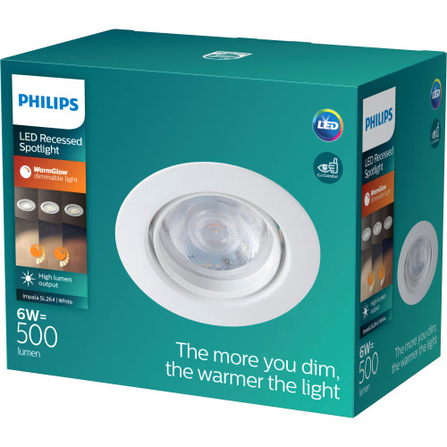 Philips IMPALA WGDIM SL264 RD 068 6W 27K WH 1PK