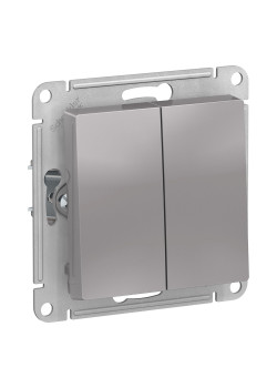 ATLASDESIGN AQUA 2-клавишный ВЫКЛЮЧАТЕЛЬ, IP44, сх.5, 10АХ, механизм, АЛЮМИНИЙ