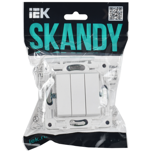 SKANDY Выключатель 3-клавишный 10А SK-V11W арктический белый IEK SKANDY Выключатель 3-клавишный 10А SK-V11W арктический белый IEK