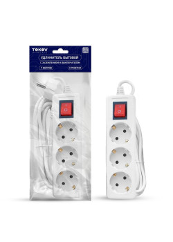 Удлинитель 3х7м с заземл. с выкл. 16А 3х1 TOKOV ELECTRIC TKE-C01-BU3-7-1-ZV