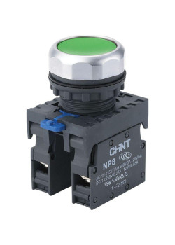 Кнопка управления NP8-11BN/3 без подсветки зел. 1НО+1НЗ IP65 (R) CHINT 667113