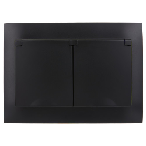 SKANDY Розетка 2-местная и крышкой 16А в сборе IP44 SK-R12Bl черный IEK