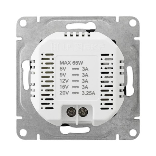 Механизм розетки USB-С, быстрая, чёрн. Эпика EKF