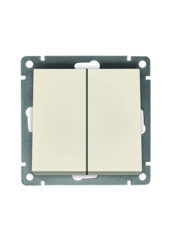 Выключатель 2-кл. СП Афина 10А IP20 механизм сл. кость (ivory) Universal A0023-I