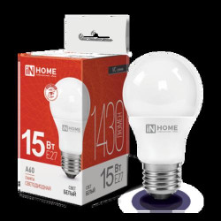 Лампа светодиодная/ Лампа светодиодная LED-A60-VC 15Вт 230В Е27 4000К 1430Лм IN HOME