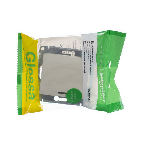 GLOSSA 1-клавишный ВЫКЛЮЧАТЕЛЬ с подсветкой, сх.1а, 10АХ, механизм, БЕЖЕВЫЙ GLOSSA 1-клавишный ВЫКЛЮЧАТЕЛЬ с подсветкой, сх.1а, 10АХ, механизм, БЕЖЕВЫЙ