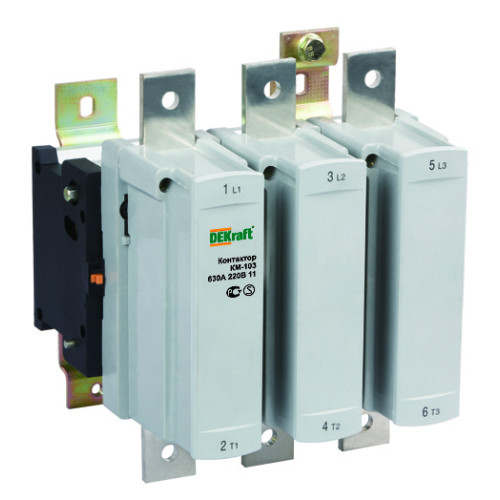 Контактор 630А 220В АС3 1НО+1НЗ КМ-103 Dekraft