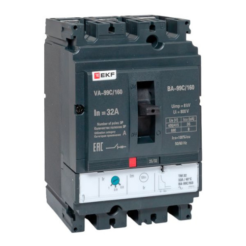 ВА-99C 160/32А 3P 35кА с термомагнитным расцепителем EKF
