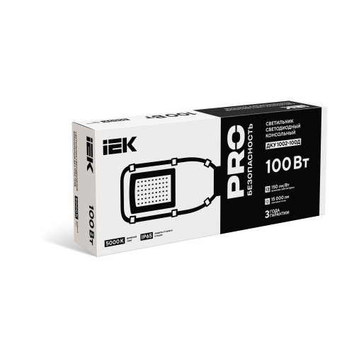 Светильник светодиодный консольный ДКУ 1002-100Д 5000К IP65 серый IEK