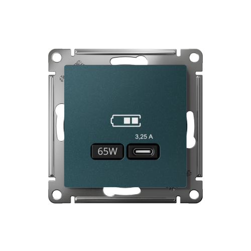 ATLASDESIGN USB РОЗЕТКА тип-С 65Вт высокоскор.заряд. QC, PD, механизм, ИЗУМРУД ATLASDESIGN USB РОЗЕТКА тип-С 65Вт высокоскор.заряд. QC, PD, механизм, ИЗУМРУД