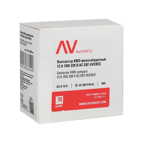 КМЭ 12А 1NO 400В АС EKF AVERES КМЭ 12А 1NO 400В АС EKF AVERES