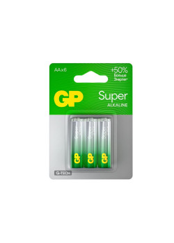 Элемент питания алкалиновый AA/LR6 1.5В Super Alkaline G-Tech (блист.6шт) GP 1228