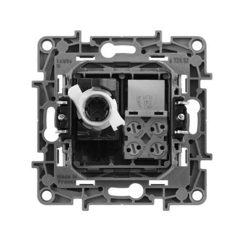 ETIKA Розетка двойная RJ11+RJ45 кат.5E UTP алюминий