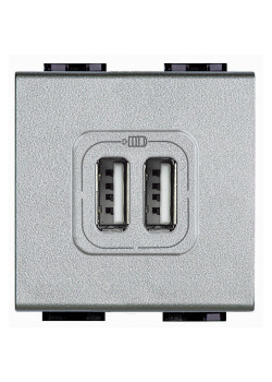 Livinglight Разъём для зарядки 2ХUSB, Алюминий