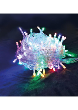 Гирлянда светодиодная 100LED бел. прозр. провод 6.5м расстояние между лампами 6см 8 режимов мигания Космос KOC_GIR100LED_RGB_7m