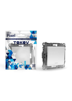Выключатель 1-кл. СП Pixel 10А IP20 с индикатором механизм бел. TOKOV ELECTRIC TKE-PX-V1I-C01