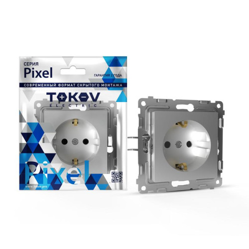 Розетка 1-м СП Pixel 16А IP20 с заземл. механизм алюм. TOKOV ELECTRIC TKE-PX-R1Z-C03 Розетка 1-м СП Pixel 16А IP20 с заземл. механизм алюм. TOKOV ELECTRIC TKE-PX-R1Z-C03