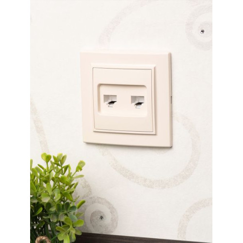 Минск Розетка RJ-45 2-местная СП беж. EKF Минск Розетка RJ-45 2-местная СП беж. EKF