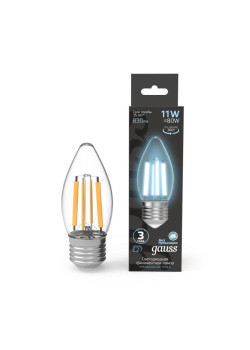Лампа светодиодная филаментная Black Filament 7Вт свеча 4100К нейтр. бел. E27 580лм GAUSS 103802207