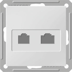 W59 РОЗЕТКА двойная компьютерная RJ45+RJ45 кат. 5e, механизм, БЕЛЫЙ