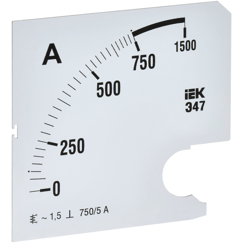 Шкала сменная для амперметра Э47 750/5А класс точности 1,5 96х96мм IEK