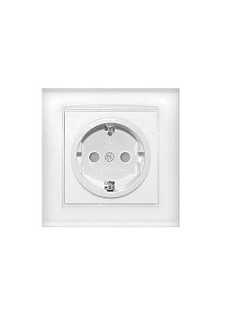 Розетка 1-м СП Бриллиант 16А IP20 с заземл. защ. шторки бел. UNIVersal 7947632