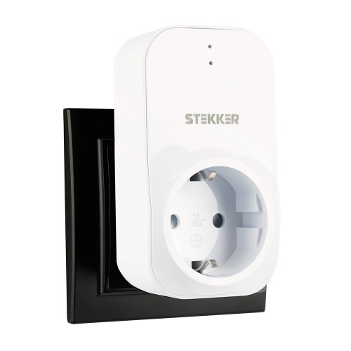 Реле напряжения для розетки STEKKER  VP-100W-3M, 230В, 16A,белый
