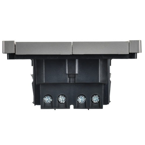 FORTE&PIANO Выключатель 2-клавишный перекрестный 10А FP509 сталь IEK FORTE&PIANO Выключатель 2-клавишный перекрестный 10А FP509 сталь IEK