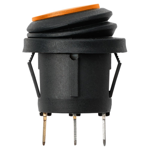 Выключатель клавишный круглый KCD2-101N/FS 250В AC/DC, 1P, 6А, (3с), ON-OFF, черный корпус, желтая клавиша с LED подсветкой, IP54 TDM Выключатель клавишный круглый KCD2-101N/FS 250В AC/DC, 1P, 6А, (3с), ON-OFF, черный корпус, желтая клавиша с LED подсветкой, IP54 TDM
