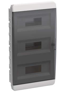 TEKFOR Корпус пластиковый ЩРВ-П-36 IP41 черная прозрачная дверь IEK