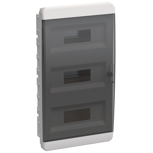 TEKFOR Корпус пластиковый ЩРВ-П-36 IP41 черная прозрачная дверь IEK