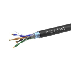 Кабель витая пара F/UTP кат.5E 4х2х24AWG solid CU PE Outdoor Standard черн. (м) SUPRLAN 01-1028-1