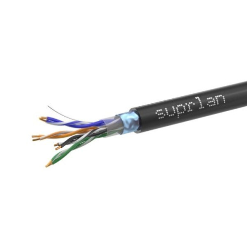 Кабель витая пара F/UTP кат.5E 4х2х24AWG solid CU PE Outdoor Standard черн. (м) SUPRLAN 01-1028-1