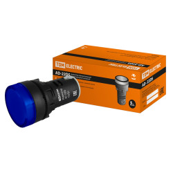 Лампа AD-22DS(LED)матрица d22мм синий 110В AC/DC TDM