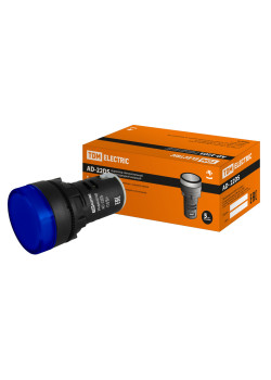 Лампа AD-22DS(LED)матрица d22мм синий 110В AC/DC TDM