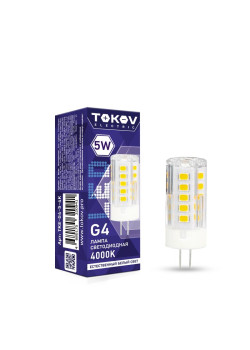 Лампа светодиодная 5Вт Capsule 4000К G4 220-240В TOKOV ELECTRIC TKE-G4-5-4K