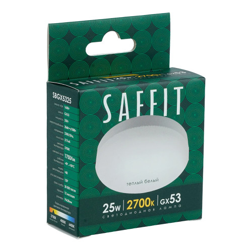 Лампа светодиодная SAFFIT SBGX5325 GX53 25W 230V 2700K Лампа светодиодная SAFFIT SBGX5325 GX53 25W 230V 2700K